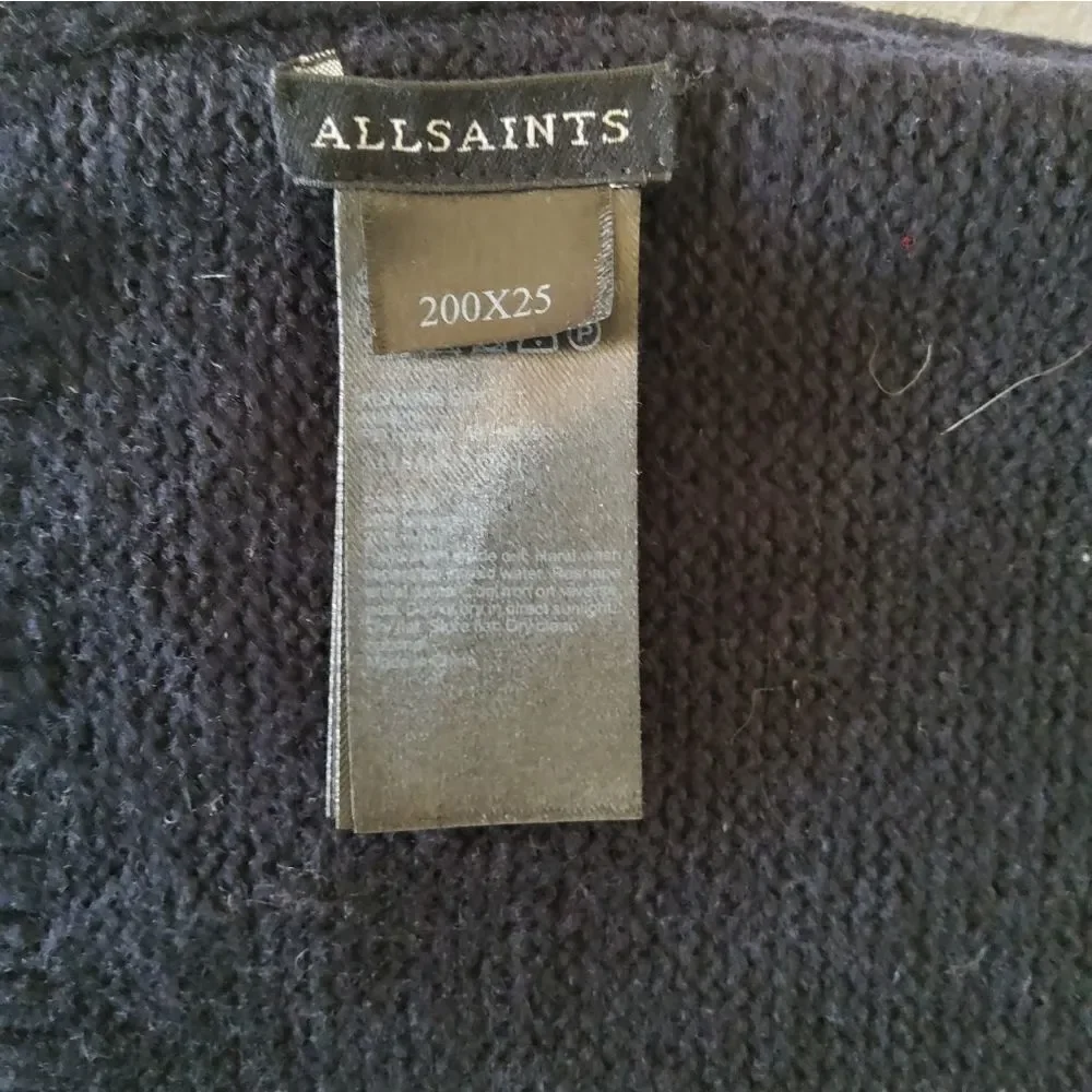 ALLSAINTS Black Scarf Size 11